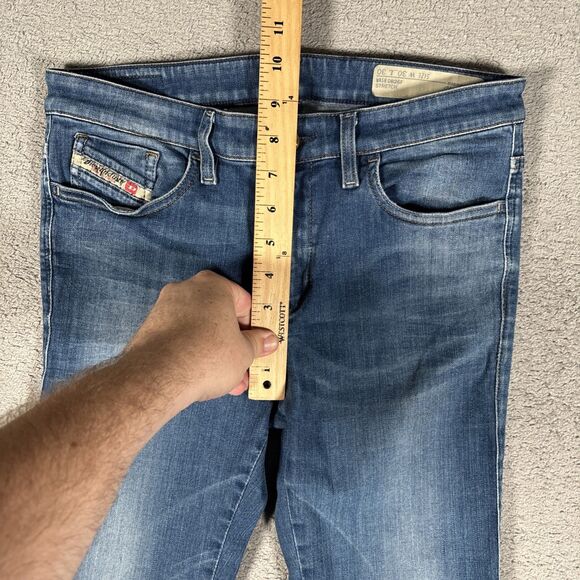 Diesel Skinzee Jeans Women’s Size 30x30 Medium Wash Distressed Super Slim Skinny - Picture 6 of 15